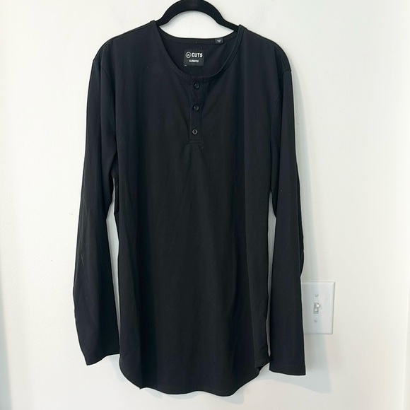 CUTS AO Longsleeve Henley Curve-Hem Henley XL - Picture 1 of 7